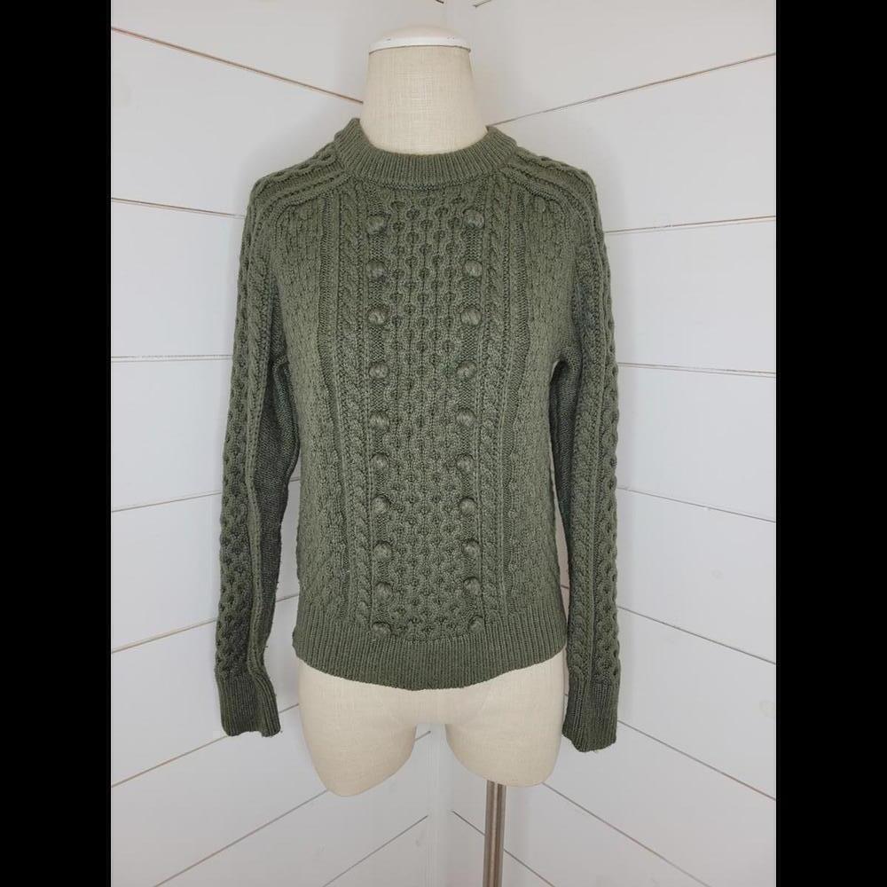 J Crew Small Green lambswool blend heavyweight sweater